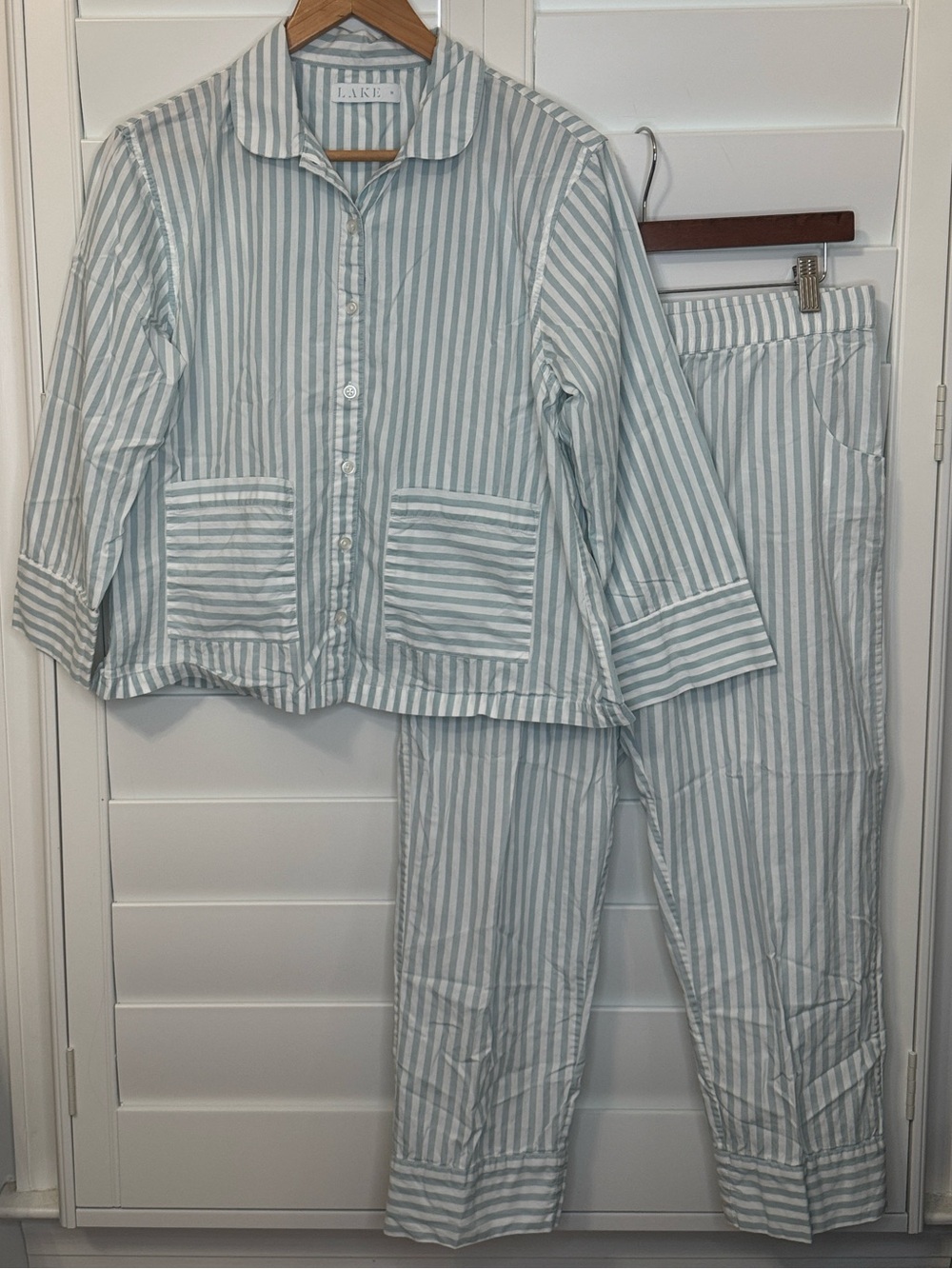 LAKE striped cotton poplin long long set